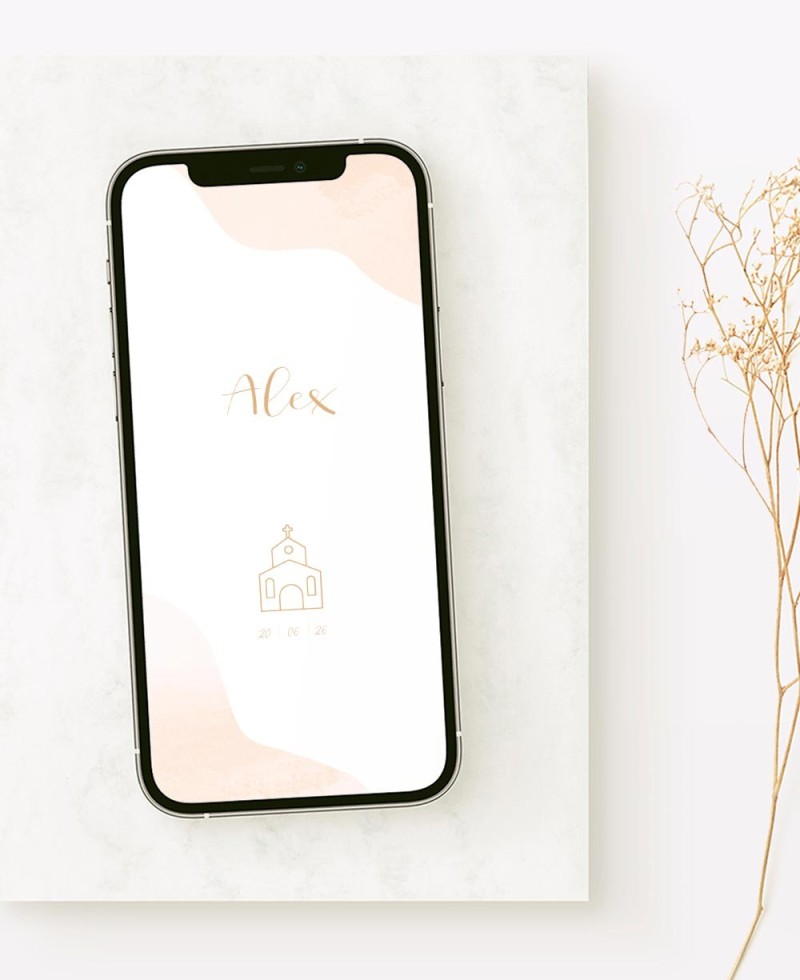 Classic watercolor digital invitation for baptisms