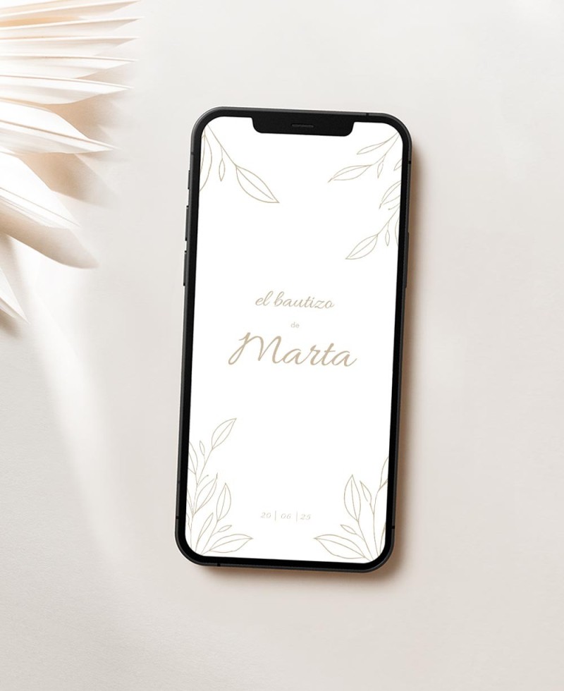 Invito digitale per battesimi botanica classica