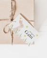 Rectangular labels for baptism details animals forest