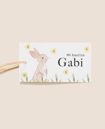 Étiquette décorative pour les cadeaux de baptême animaux