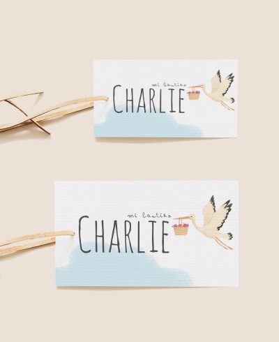 Étiquettes de baptême rectangulaires Tailles