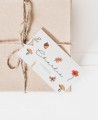 Étiquettes rectangulaires pour les détails du baptême botanique champ de blé