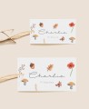 Tailles étiquettes rectangulaires baptême prairie de blé