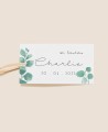 Etiquette décorative pour cadeaux de baptême eucalyptus botanique