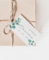 Étiquettes rectangulaires pour détails de baptême botanique eucalyptus