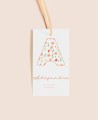 Etiqueta decorativa para regalos de bautizo iniciales flor