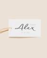 Decorative label for baptism gifts with flowers