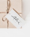 Étiquettes rectangulaires pour détails typographiques de baptême avec photo