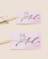 Tailles rectangulaires étiquettes de baptême fille rose