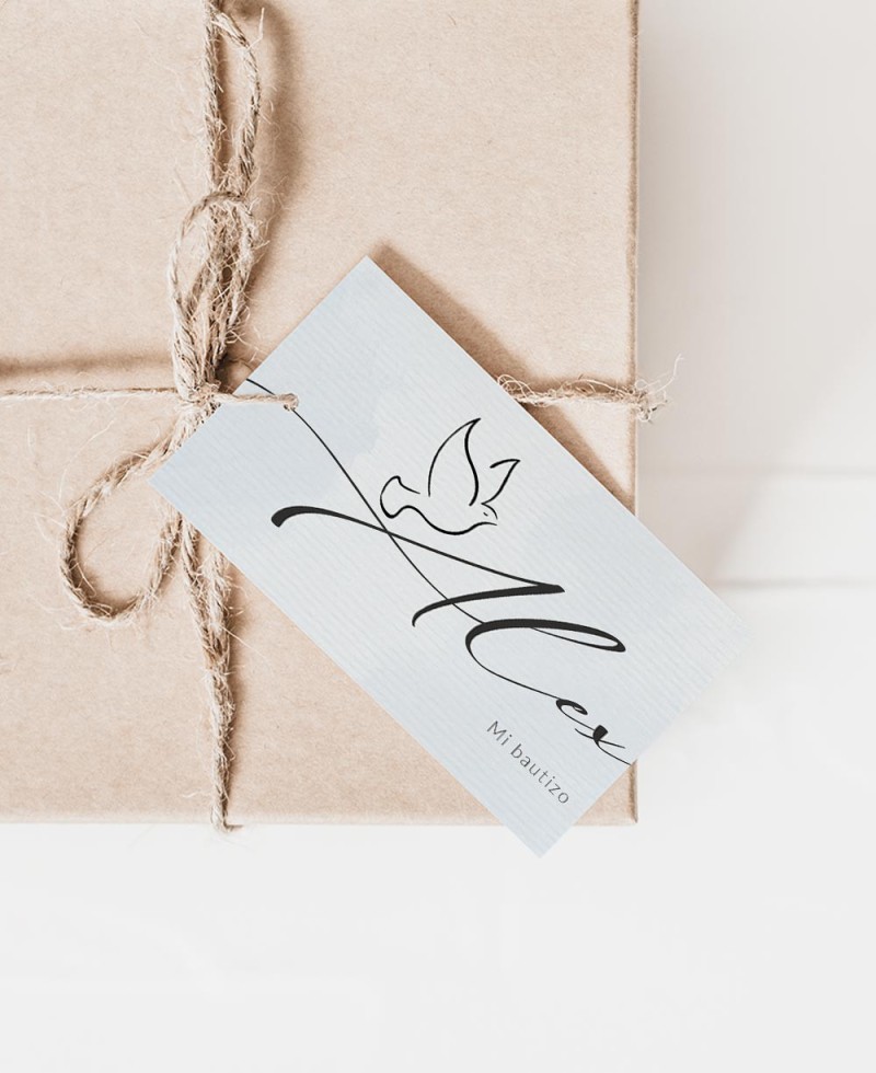 Étiquettes rectangulaires pour détails de baptême bleu aquarelle Étiquettes rectangulaires pour détails de baptême bleu aquarelle