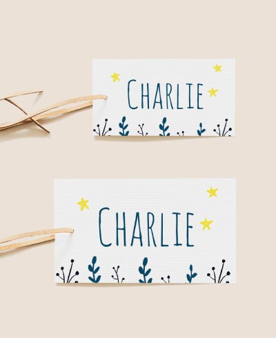 Etiquettes rectangulaires tailles baptême océan