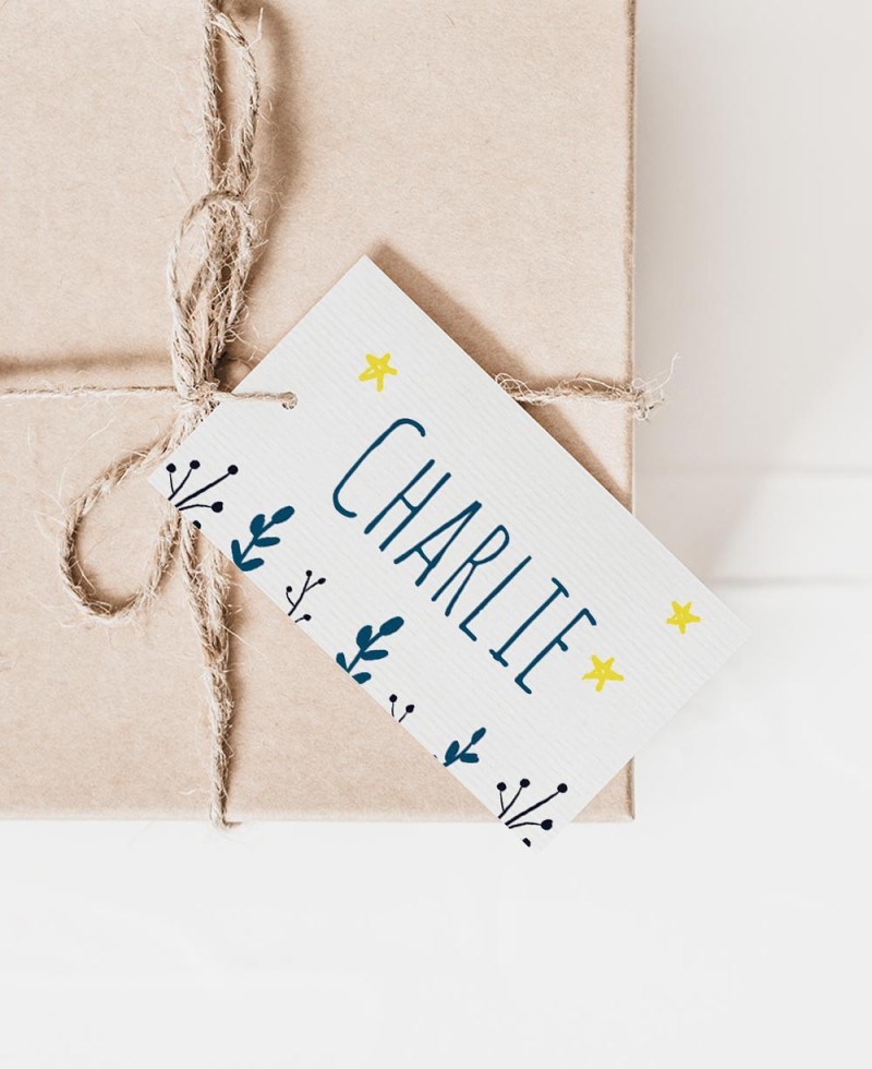 Rectangular labels for baptism details marinera stars Rectangular labels for baptism details marinera stars