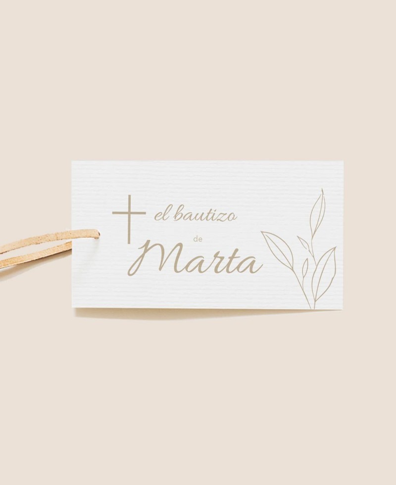 Etiqueta decorativa para regalos de bautizo clásica botánica Etiqueta decorativa para regalos de bautizo clásica botánica