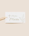 Etiqueta decorativa para regalos de bautizo clásica botánica