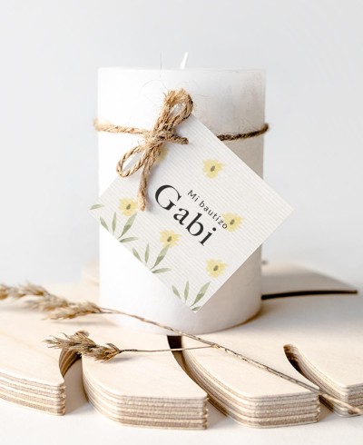 Etiquetas para regalos de bautizo animales bosque