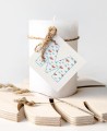 Etiquetas para regalos de bautizo iniciales cielo