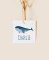 Label for ocean sailor christening details