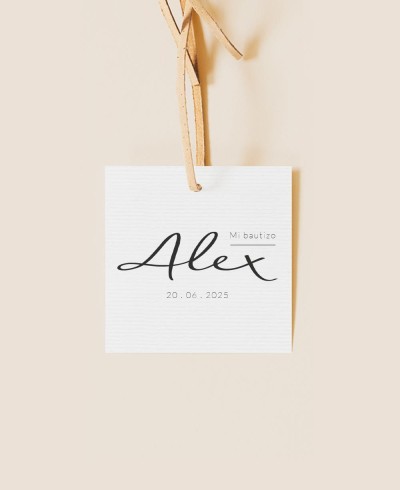 Label for baptism details daisies