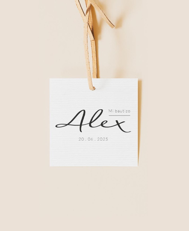 Label for baptism details daisies
