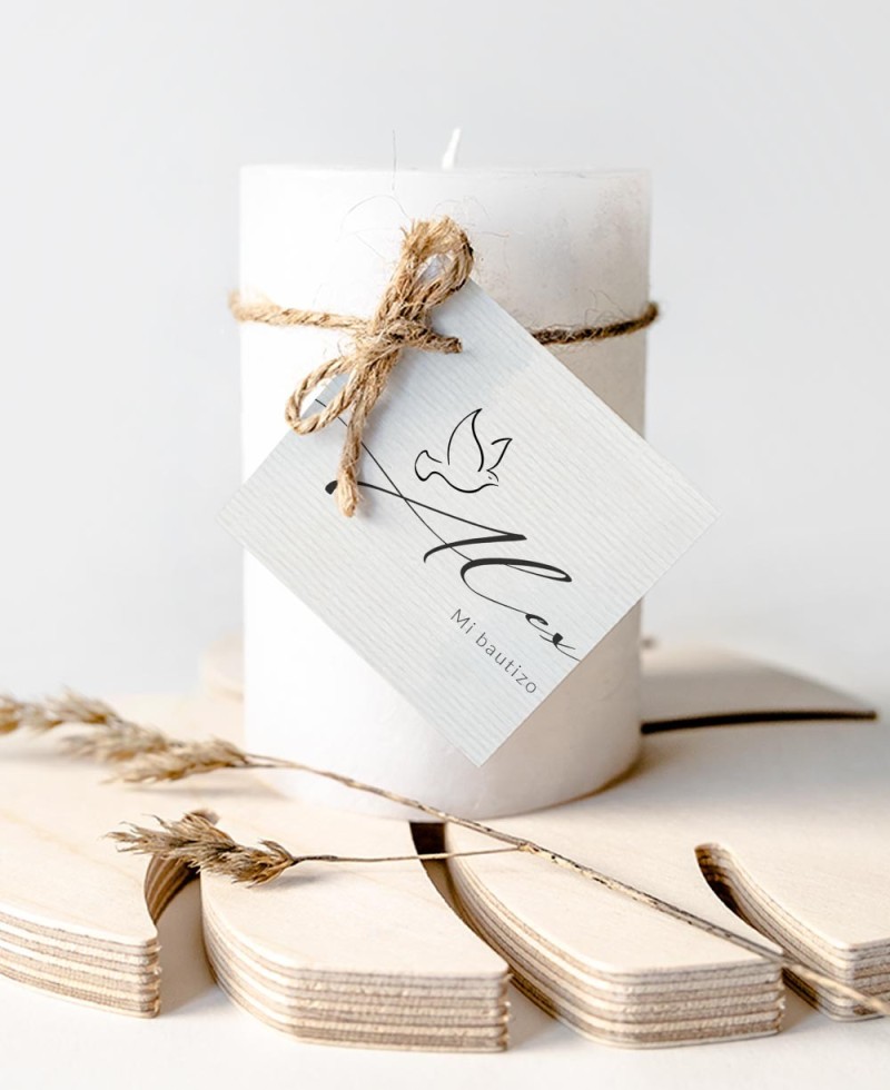 Etiquetas para regalos de bautizo acuarela azul