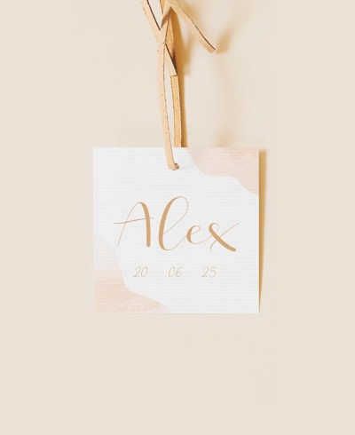 Classic watercolor baptism detail label