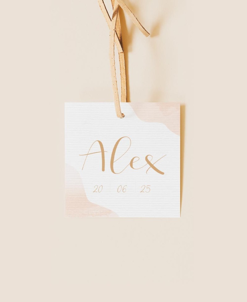 Classic watercolor baptism detail label