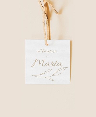 Classic botanical christening detail label