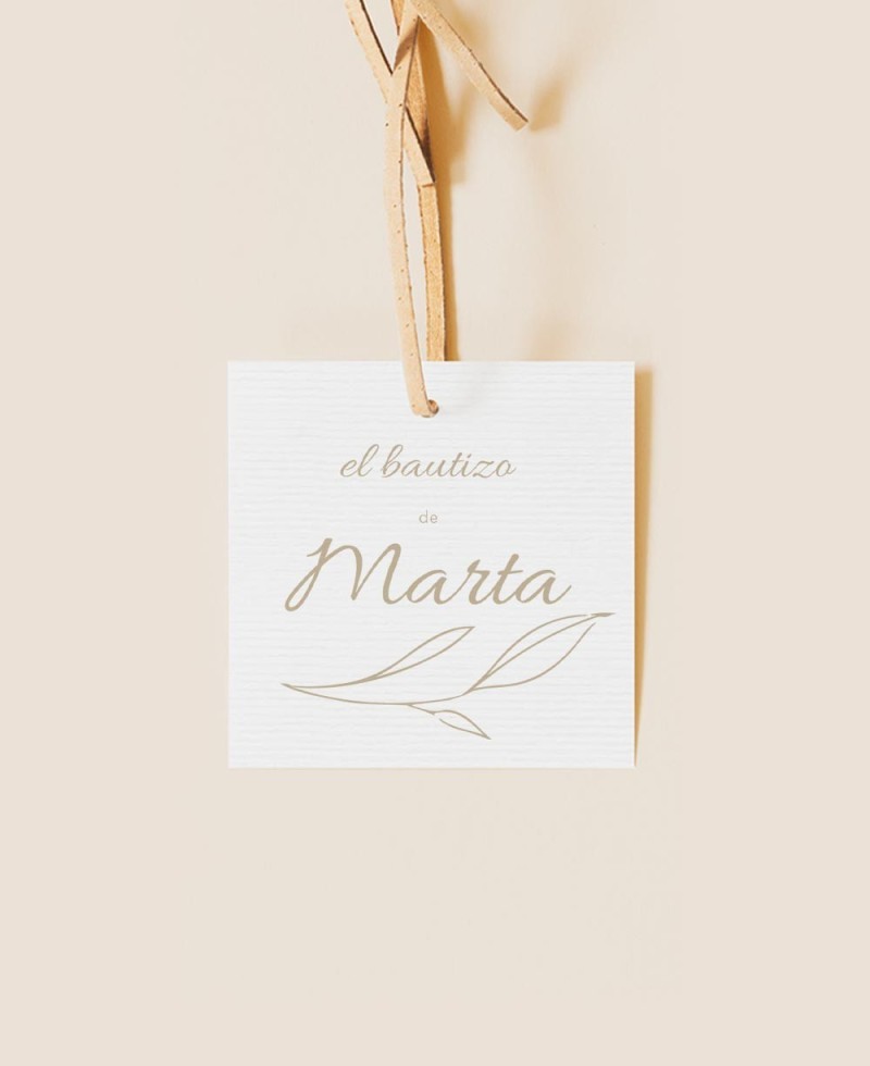 Classic botanical christening detail label