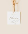 Classic botanical christening detail label