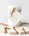 Etiquetas para regalos de bautizo clásica olivo