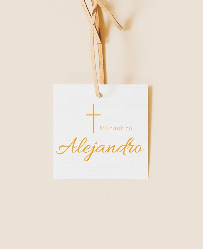 Etiqueta para detalles de bautizo clásica paloma