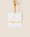 Etiqueta para detalles de bautizo clásica paloma