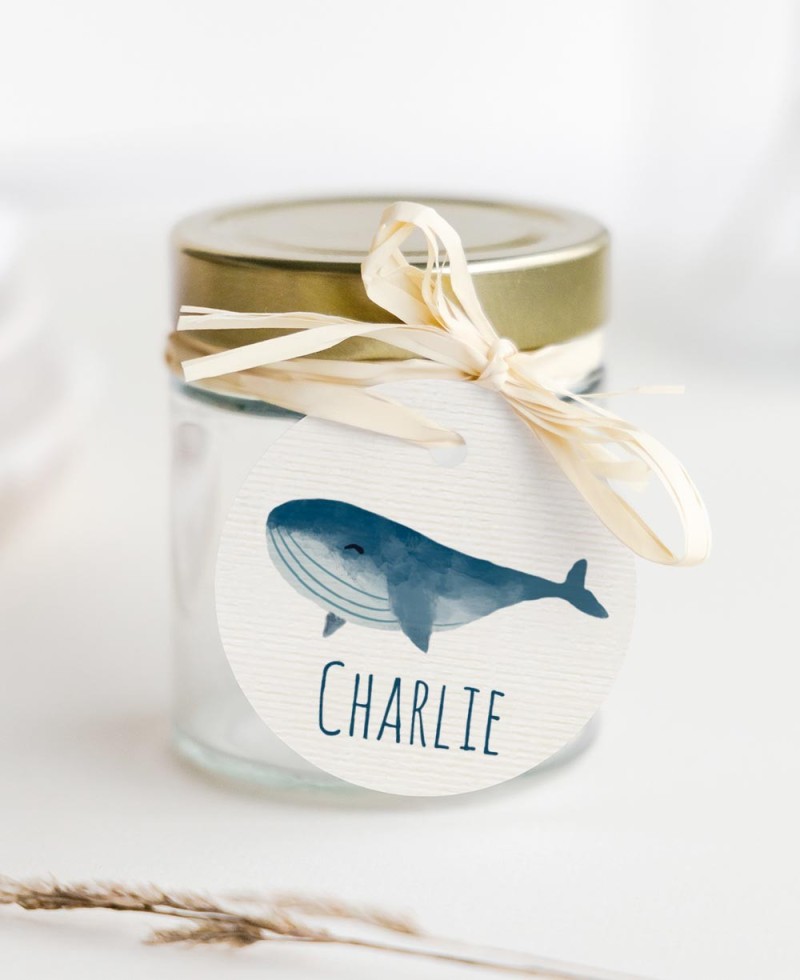 Étiquettes circulaires pour les cadeaux de baptême des marins océaniques