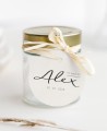 Rundetiketten für typografische Taufgeschenke Gänseblümchen
