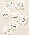 Circular labels for forest baptism gifts