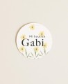 Round labels for baptism details daisies