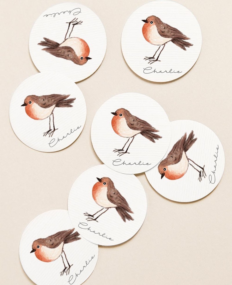 Étiquettes circulaires pour les cadeaux de baptême d’animaux prairie de blé Étiquettes circulaires pour les cadeaux de baptême d’animaux prairie de blé