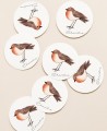 Étiquettes circulaires pour les cadeaux de baptême d’animaux prairie de blé