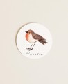 Étiquettes rondes pour les détails du baptême des oiseaux