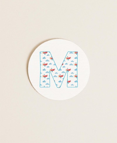 Round labels for initial baptism details sky
