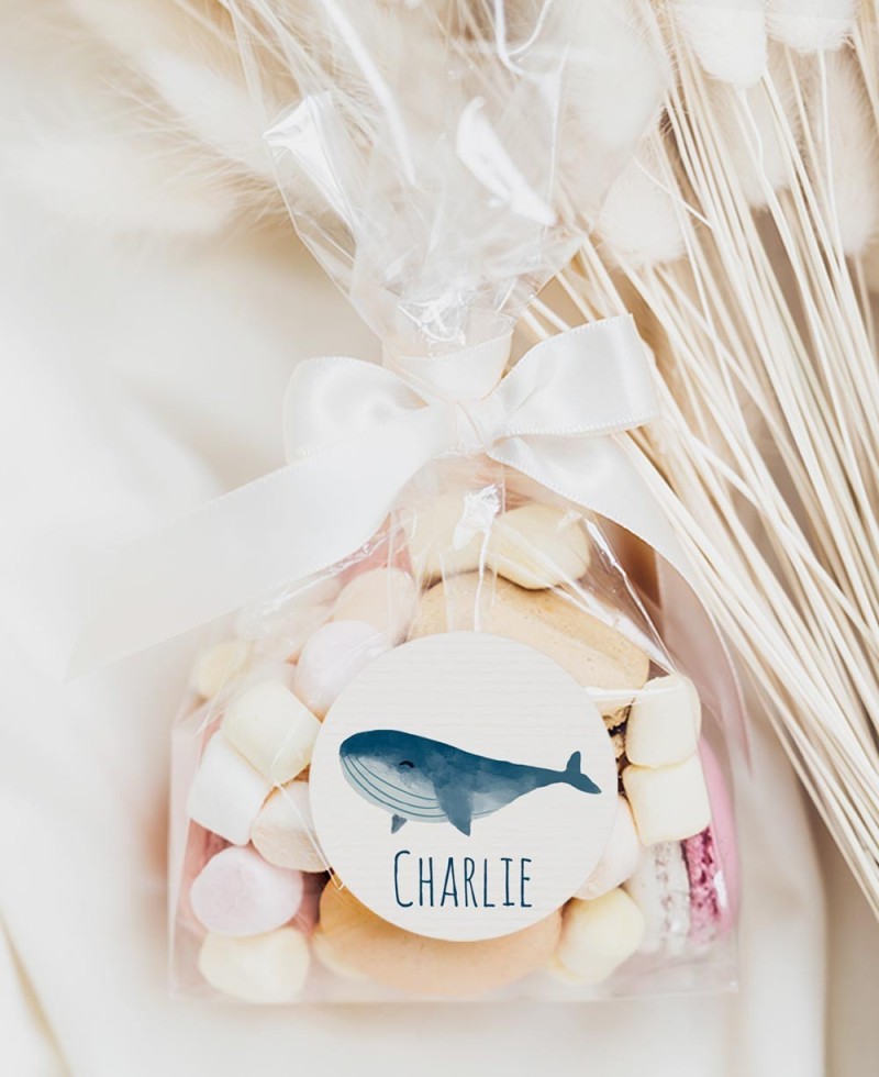 Round stickers for sea whale baptisms Round stickers for sea whale baptisms