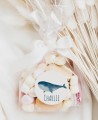 Round stickers for sea whale baptisms
