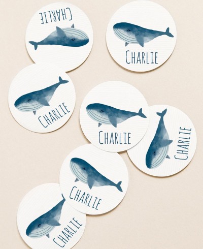 Étiquettes circulaires pour les cadeaux de baptême de l’océan