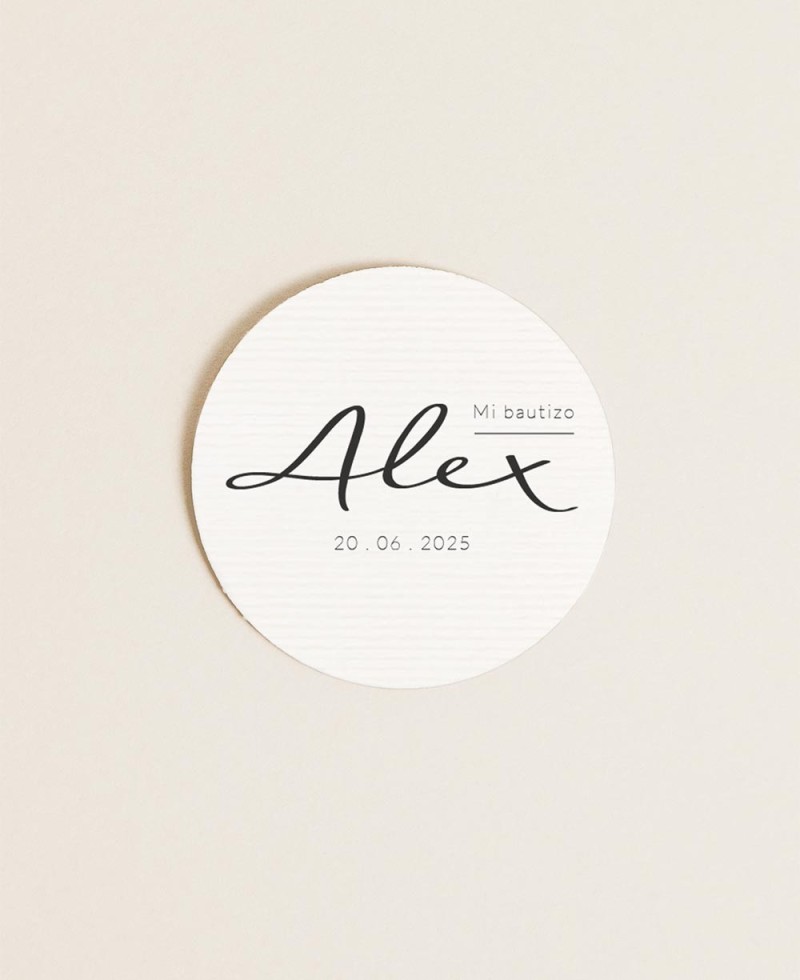 Round labels for typographic baptism details Round labels for typographic baptism details
