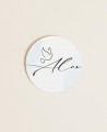 Round labels for baptism details blue watercolor