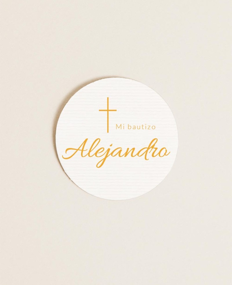 Round labels for baptism details classic cross Round labels for baptism details classic cross