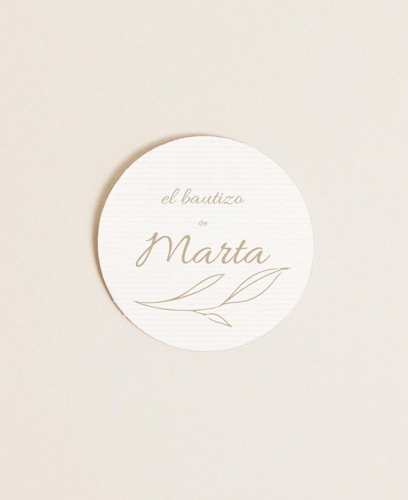 Round labels for olive baptism details Round labels for olive baptism details