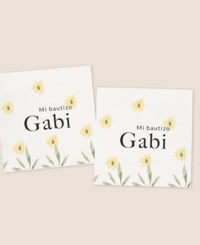 Adesivos quadrados para batismos animais floresta