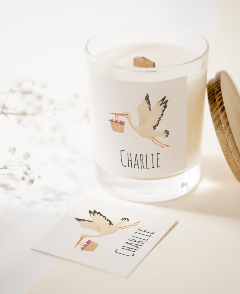 Pegatinas para detalles de bautizo cigüeña Pegatinas para detalles de bautizo cigüeña
