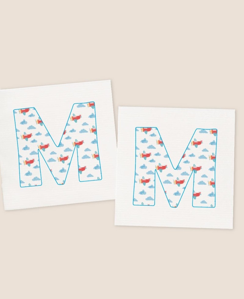 Square stickers for initial baptism airplane clouds Square stickers for initial baptism airplane clouds